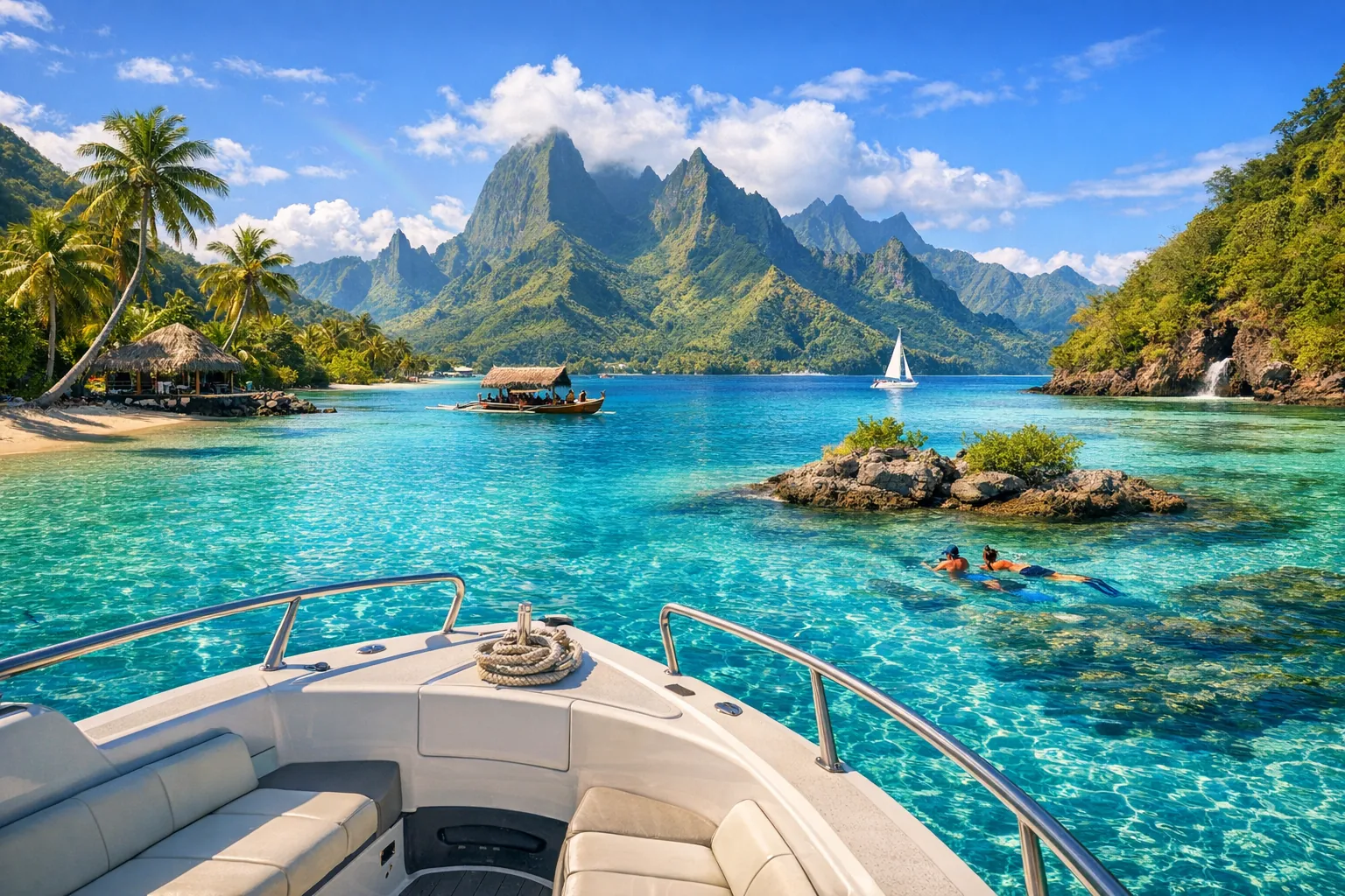 Découvrez Moorea en bateau : lagons turquoise, criques secrètes et magie polynésienne